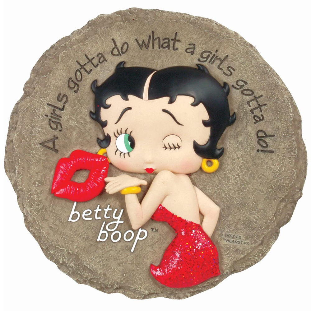 Close-up of Spoontiques Betty Boop Stepping Stone detailing
