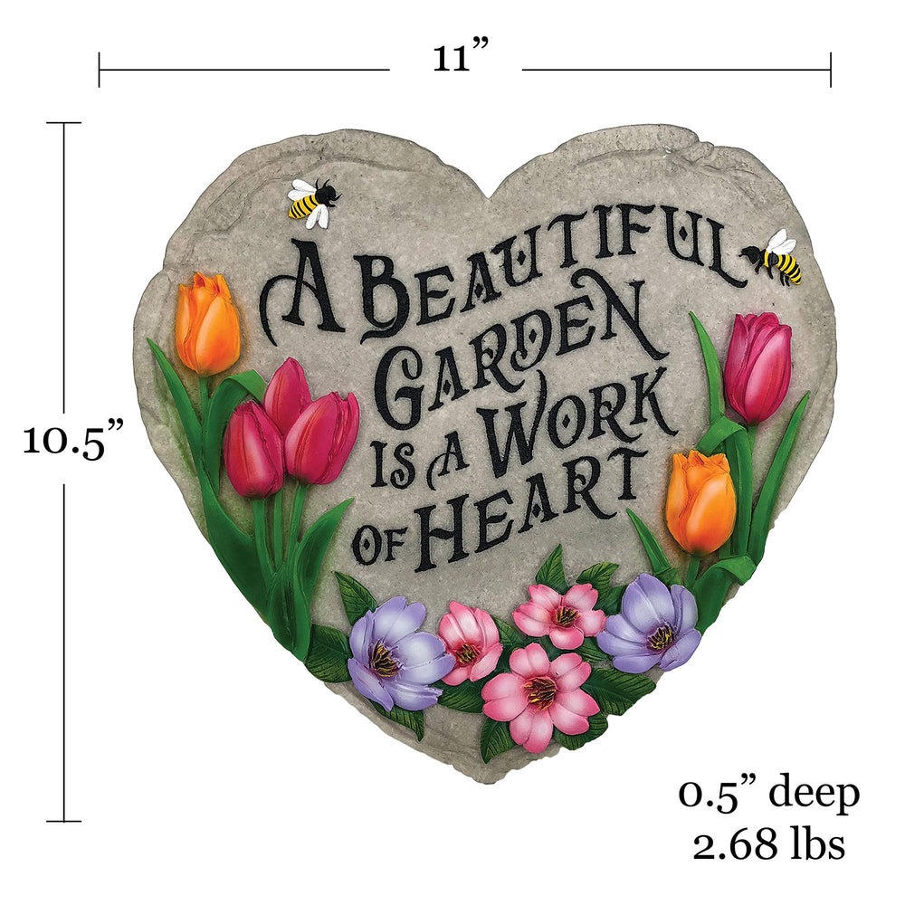 Close-up of Spoontiques Garden Stepping Stone hand-painted details