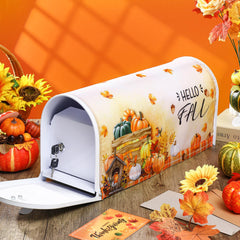 Close-up of spring mailbox cover featuring butterflies and flowers
