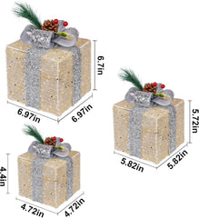 Close-up of SPRKLINLIN lighted gift box with LED lights