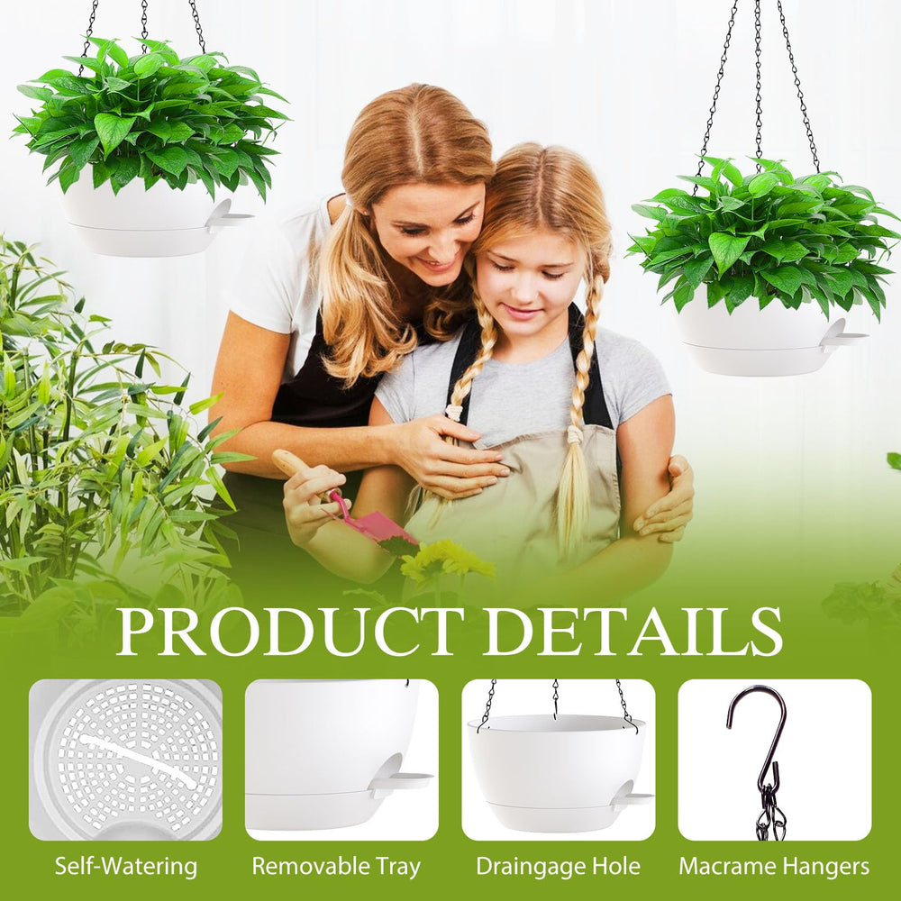 Close-up of SQKH 12 Inch hanging planter drainage holes