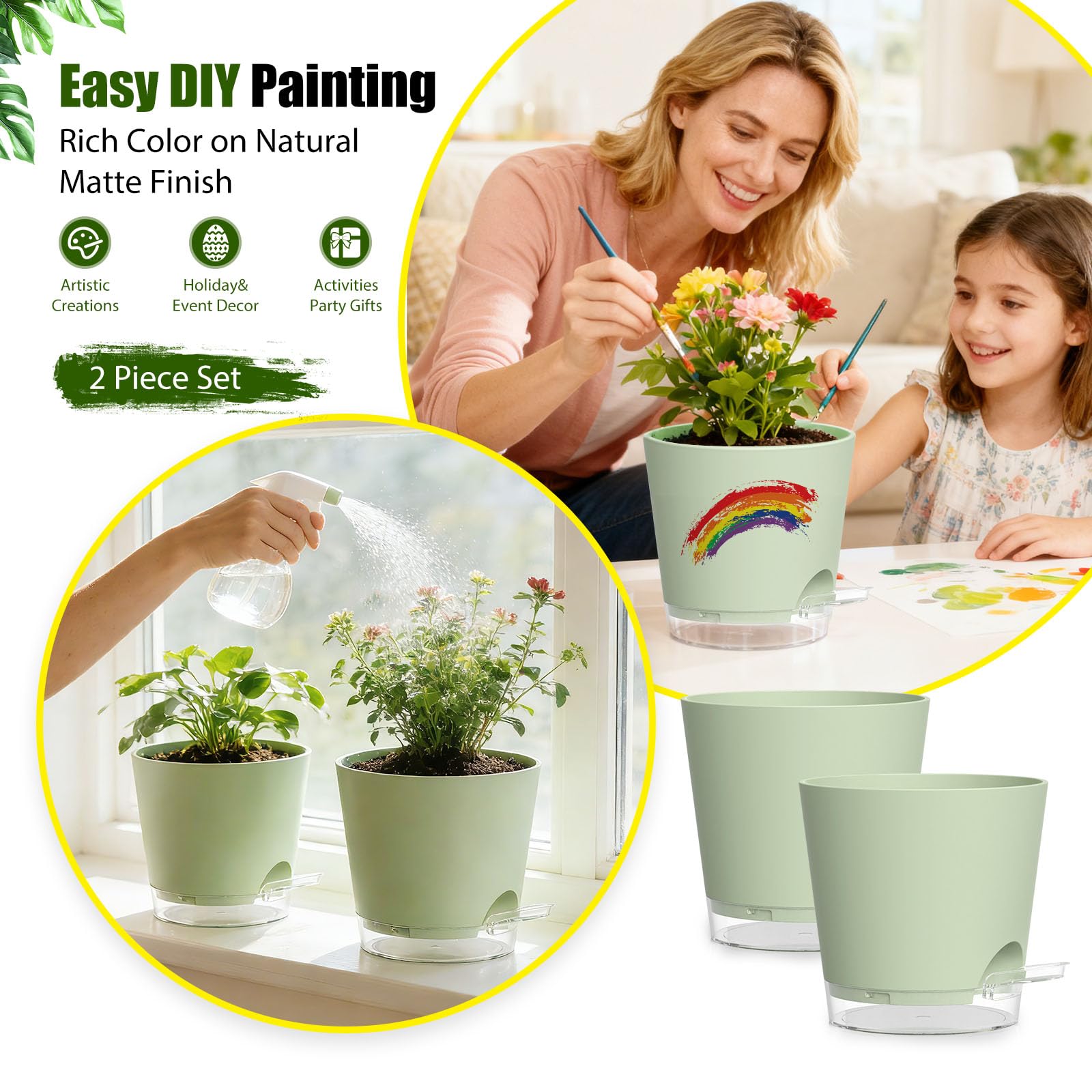 Close-up of SQKH self-watering feature in plant pot
