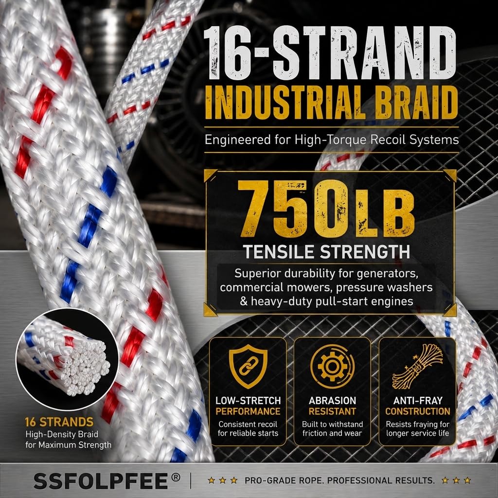 Close-up of SSFOLPFEE 4.0mm starter rope showing texture