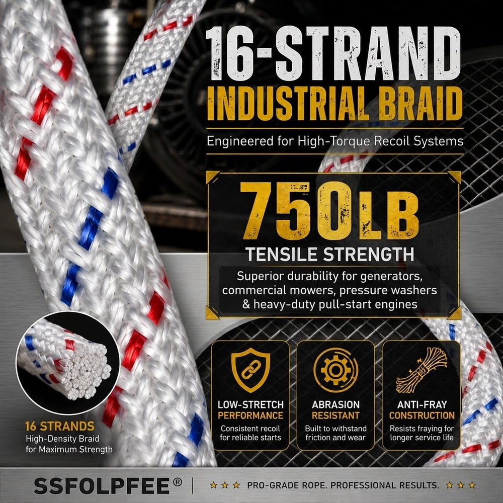 Close-up of SSFOLPFEE 4.0mm starter rope showing texture