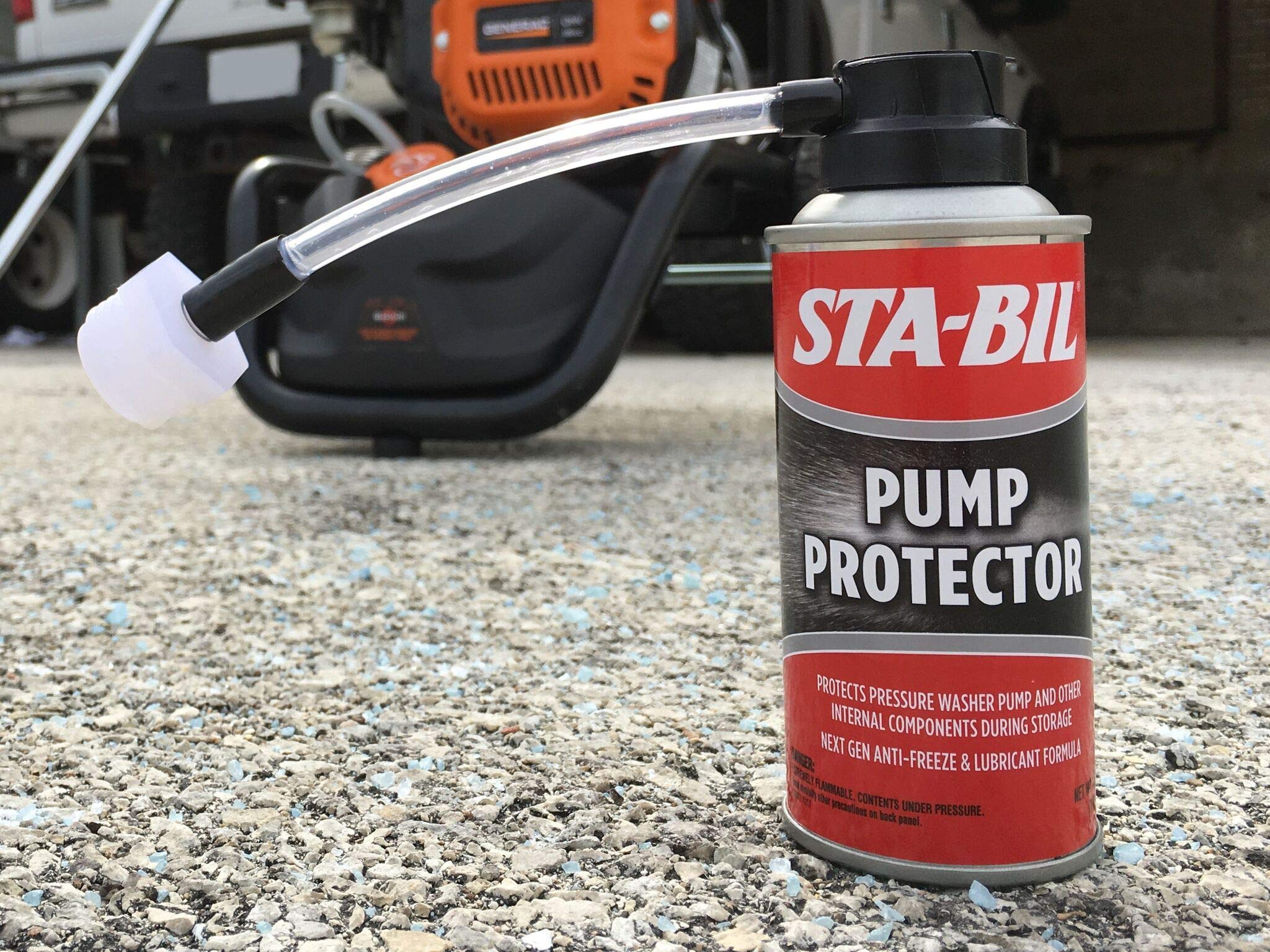 Close-up of STA-BIL Pump Protector trigger in action