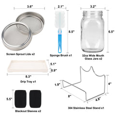 Close-up of stainless steel bracket for sprouting jars
