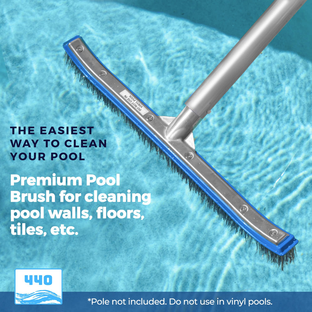 Close-up of stainless steel bristles on 440 Pool Brush