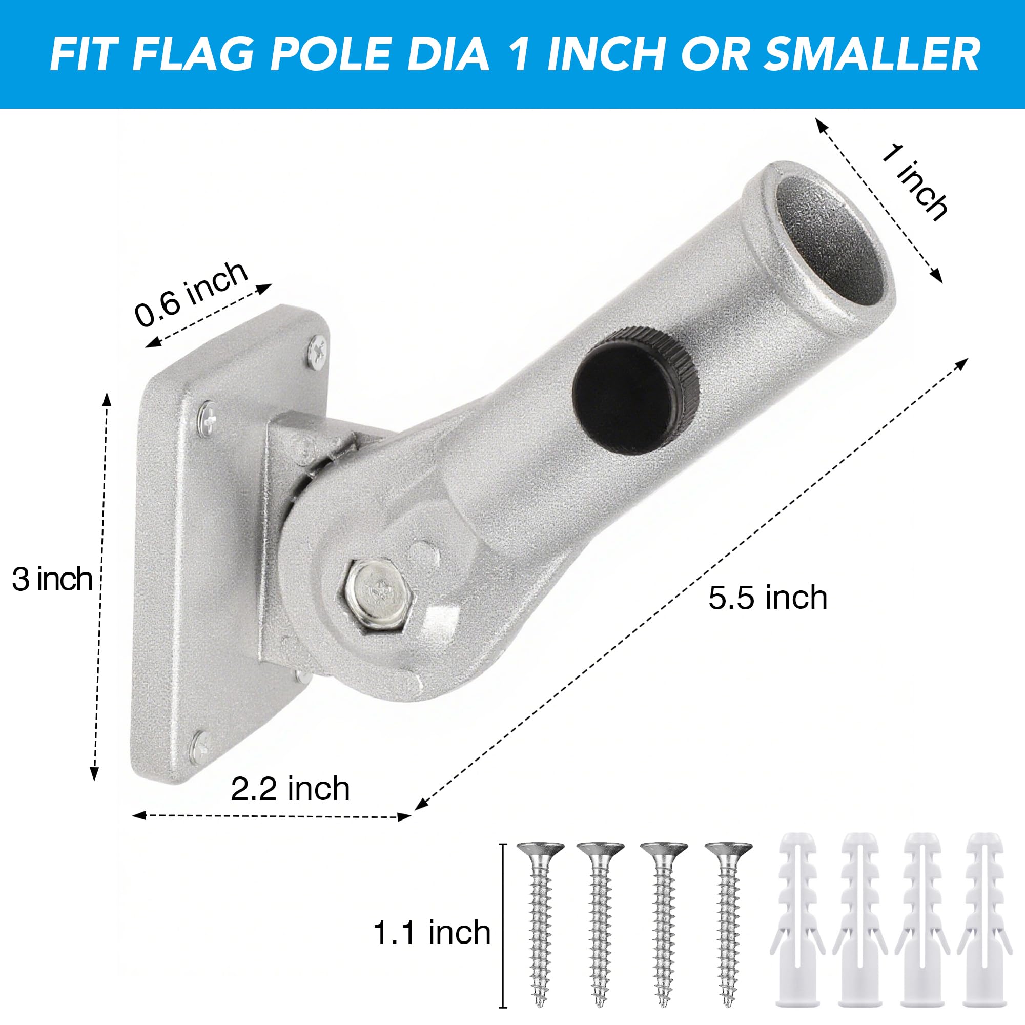 Close-up of stainless steel butterfly screws for secure hold