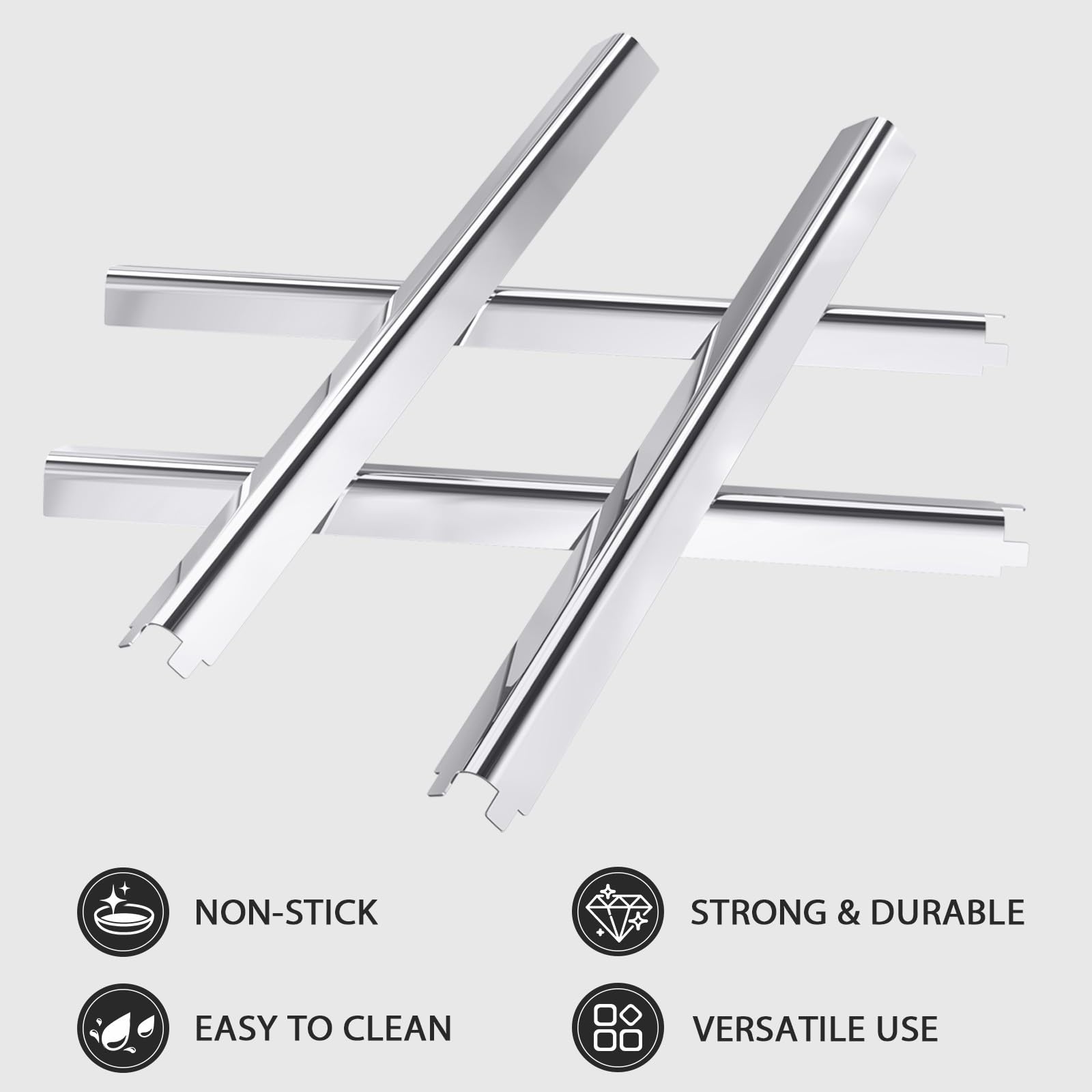 Close-up of stainless steel grill parts by Uniflasy