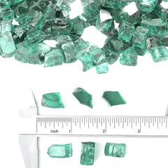Close-up of Stanbroil fire glass showing 1/2 inch size