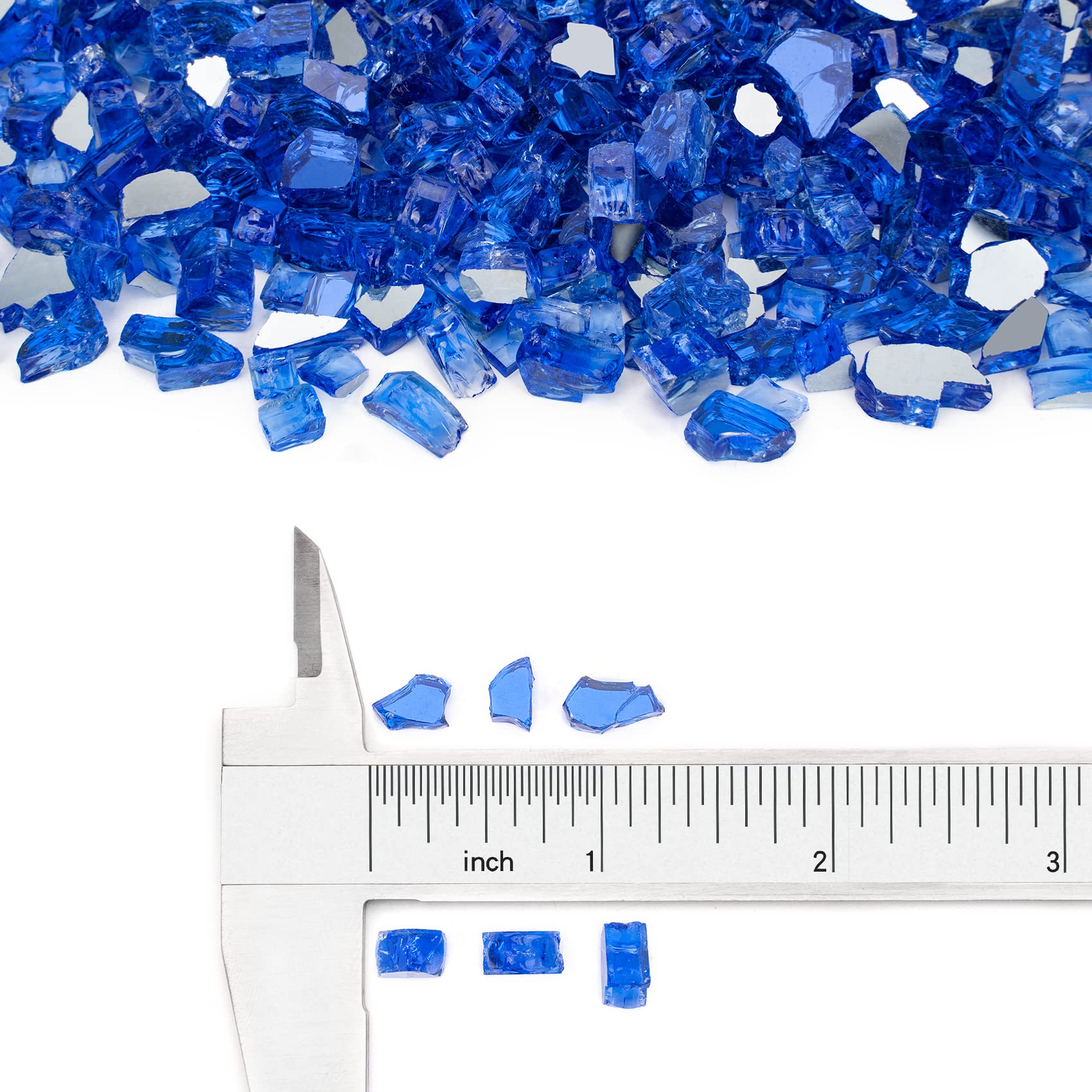 Close-up of Stanbroil Fire Glass showing jewel-like cobalt blue finish