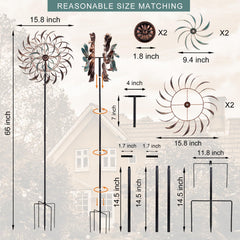 Close-up of Stargarden wind spinner blades rotating