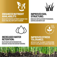 Close-up of Stateside Humic Acid Soil Conditioner label