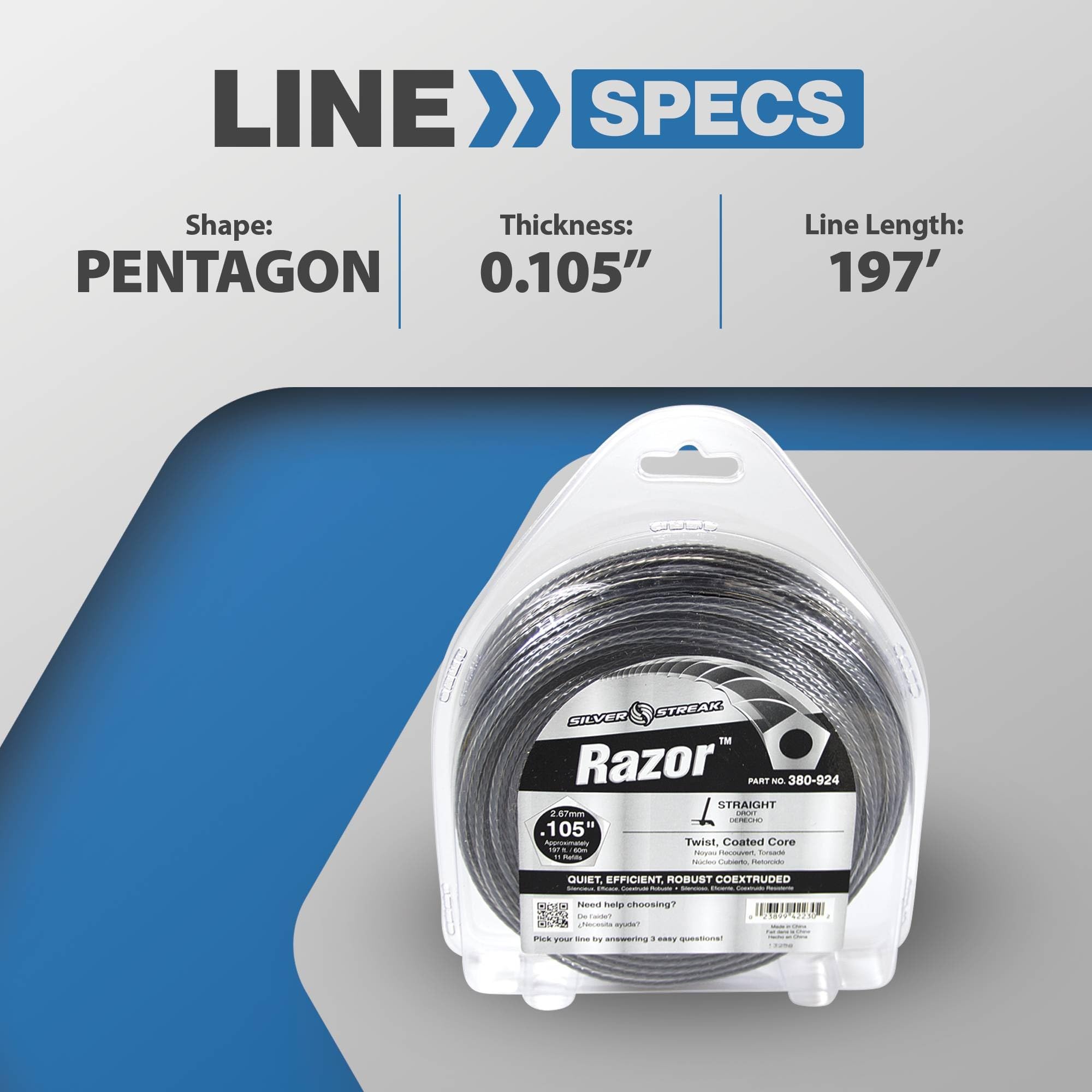 Close-up of Stens Razor Trimmer Line 105 diameter