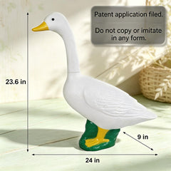 Close-up of Stentec goose statue neck adjustment