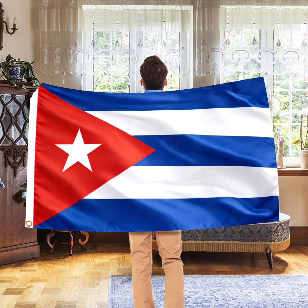 Close-up of stitching on AhfuLife Cuba Flag