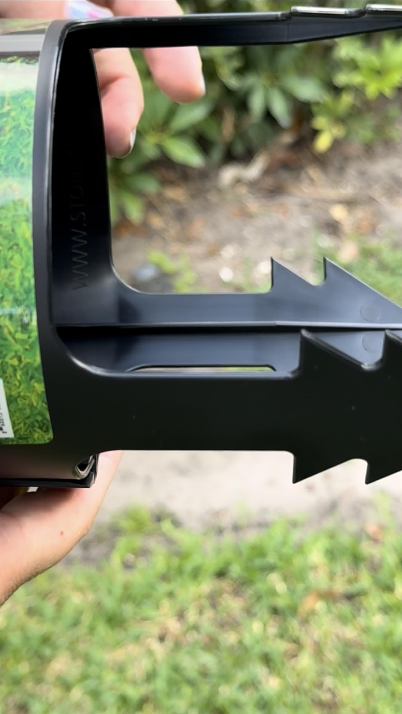 Close-up of Stoneking Armor Yard Guard stakes