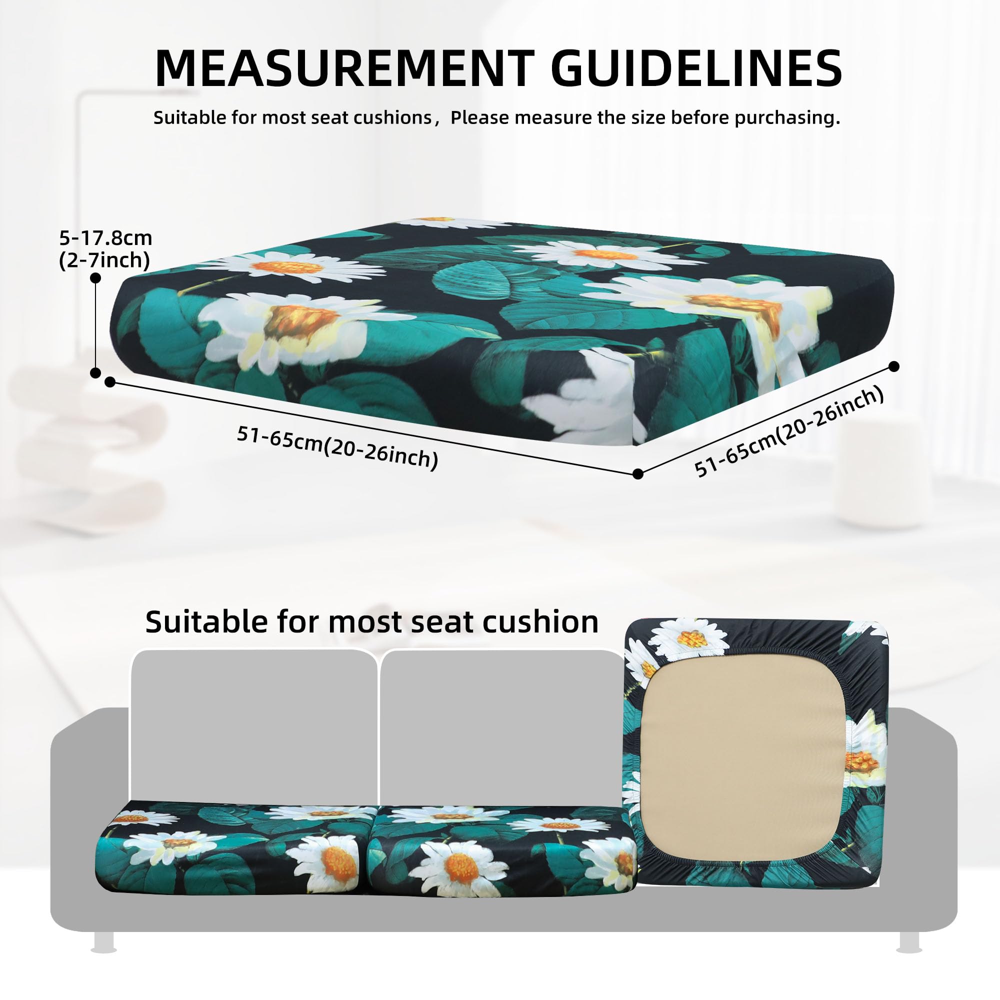 Close-up of SUKAIKEQA cushion cover texture and elastic hem