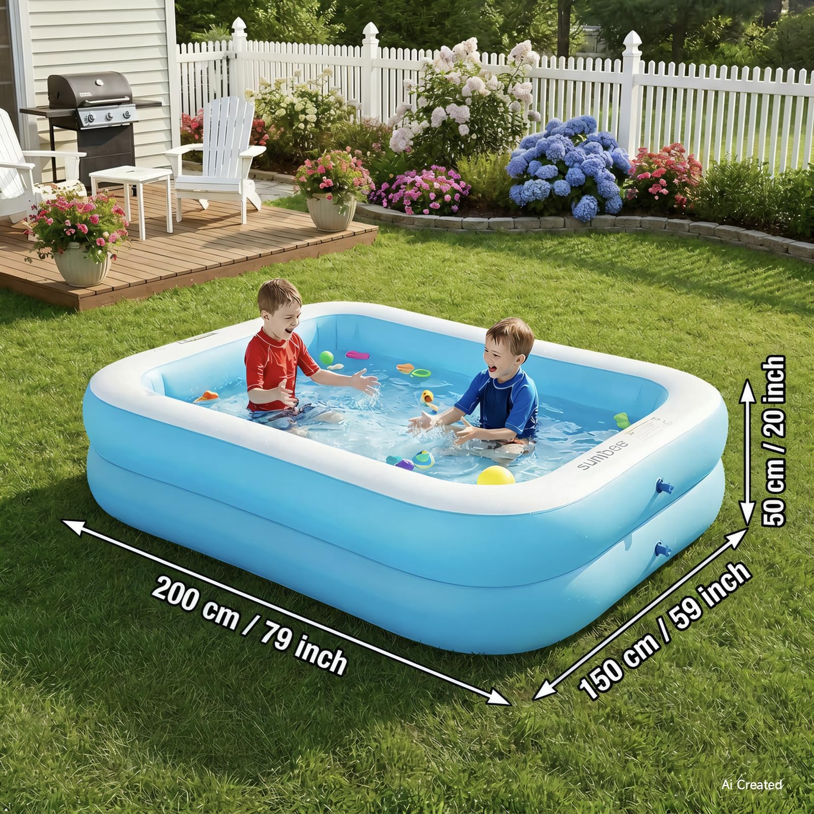 Close-up of Sumbee Inflatable Pool's textured bottom
