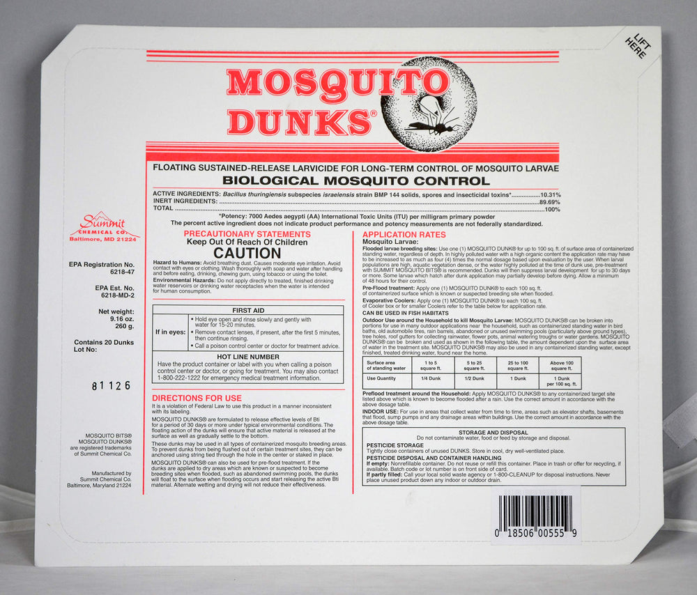 Close-up of Summit Mosquito Dunk tablet