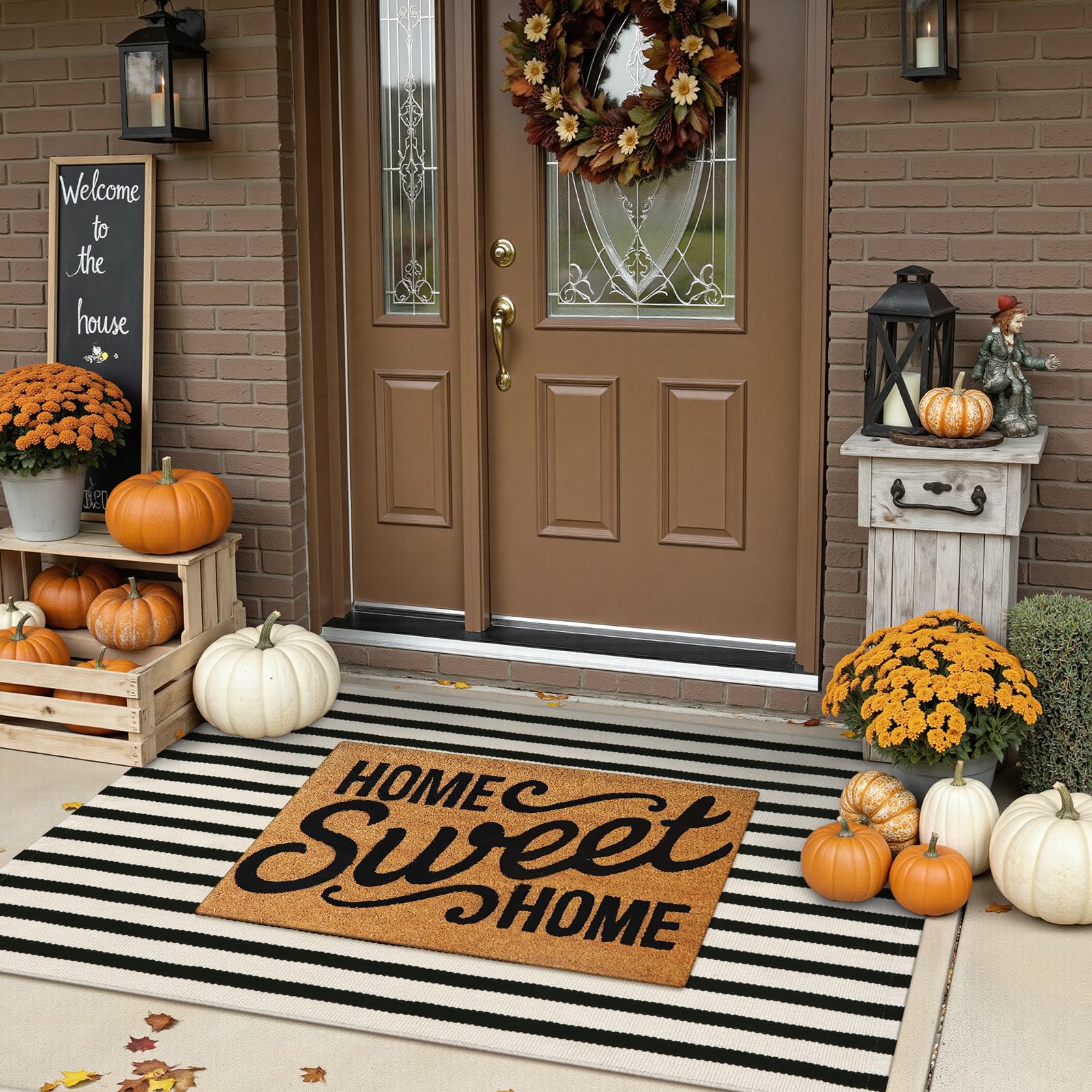 Close-up of Sungea cotton woven door mat texture