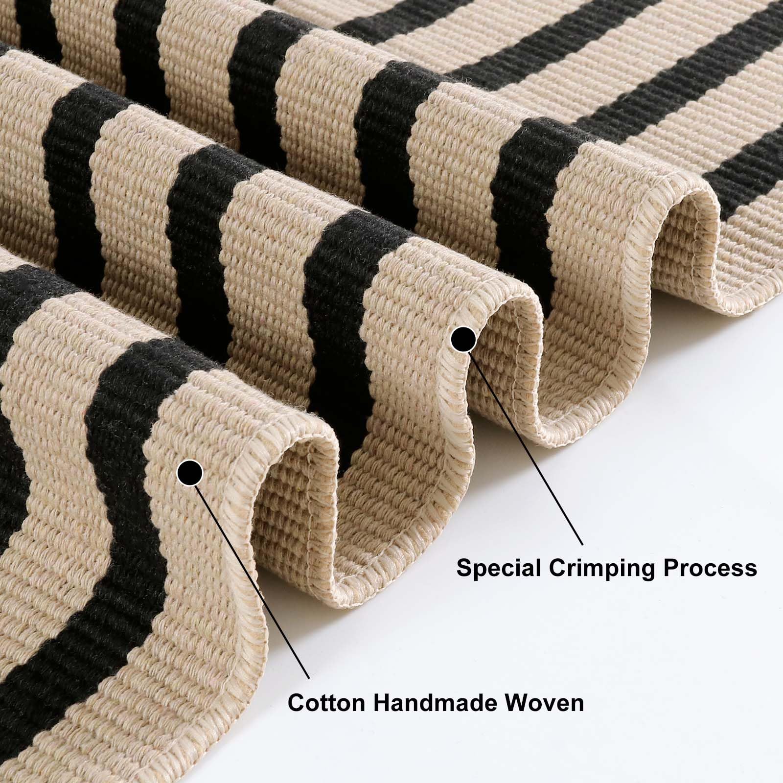 Close-up of Sungea cotton woven door mat texture