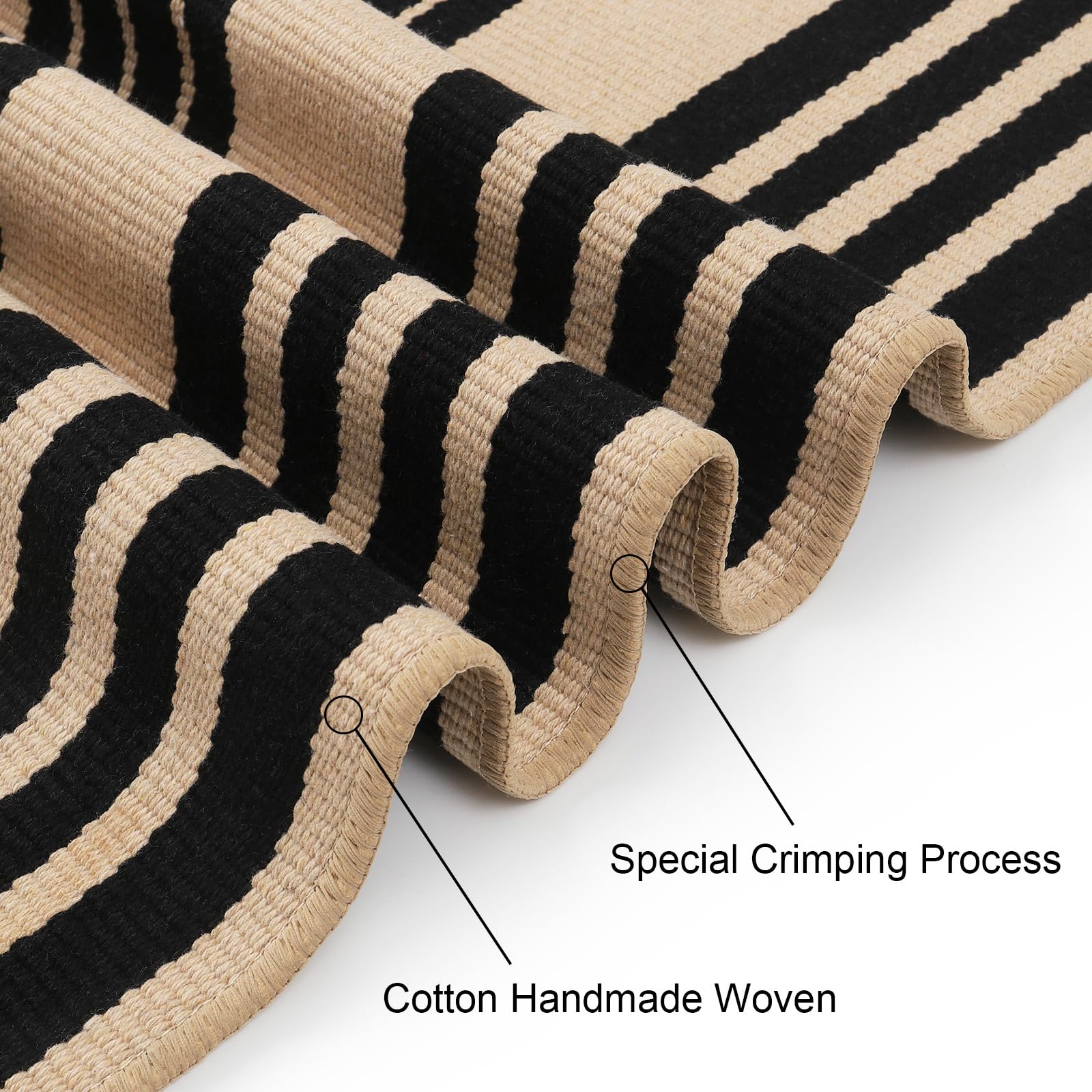Close-up of Sungea Striped Outdoor Rug texture and weave