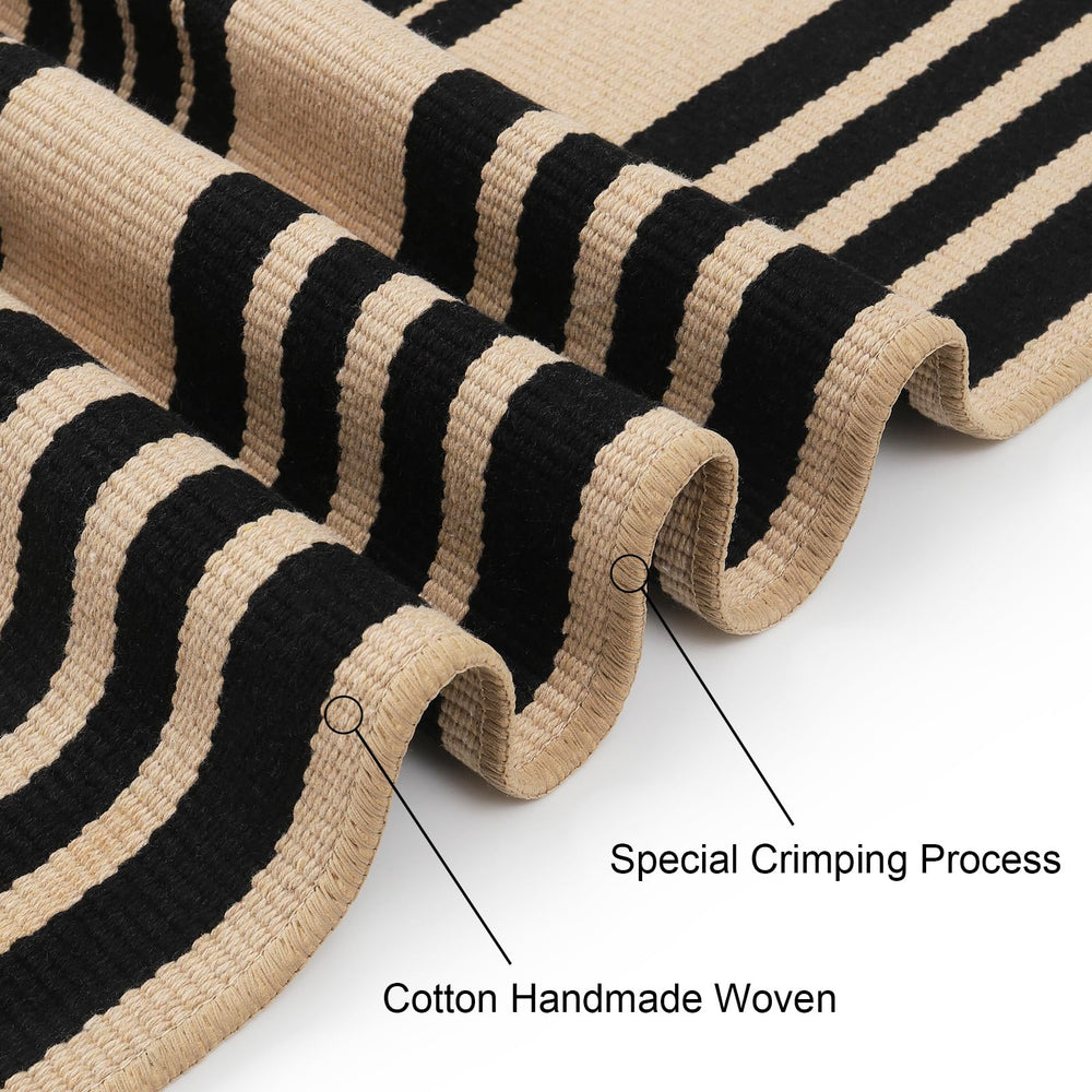 Close-up of Sungea Striped Outdoor Rug texture and weave
