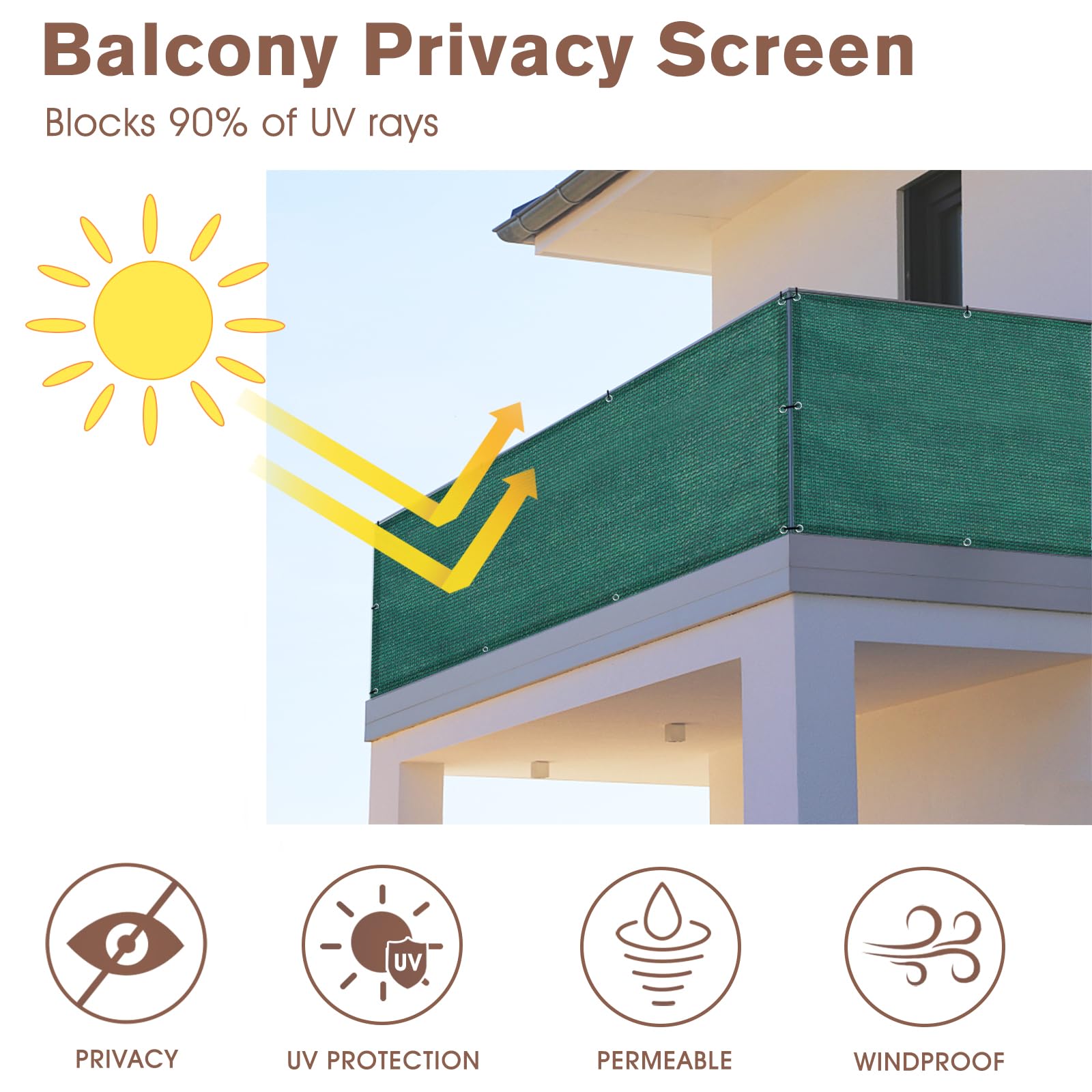 Close-up of SUNNY GUARD privacy screen material texture