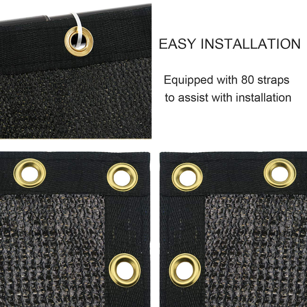 Close-up of Sunnyglade privacy screen grommets and binding
