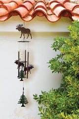 Close-up of Sunset Vista Designs Moose Wind Chime metal bars and clappers