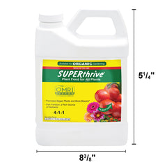 Close-up of SUPERthrive Plant Food liquid texture in a clear bottle