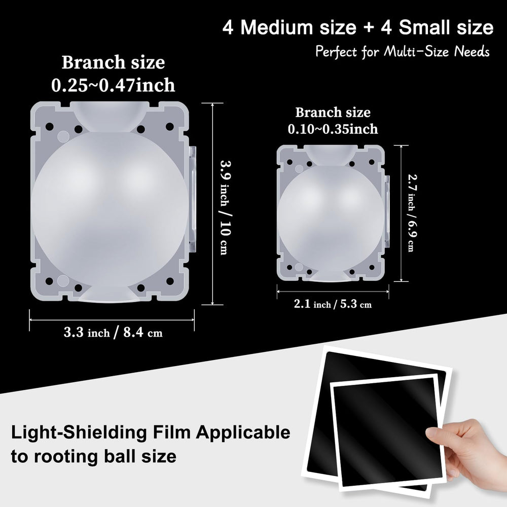 Close-up of SupKing transparent rooting ball with light-shielding film