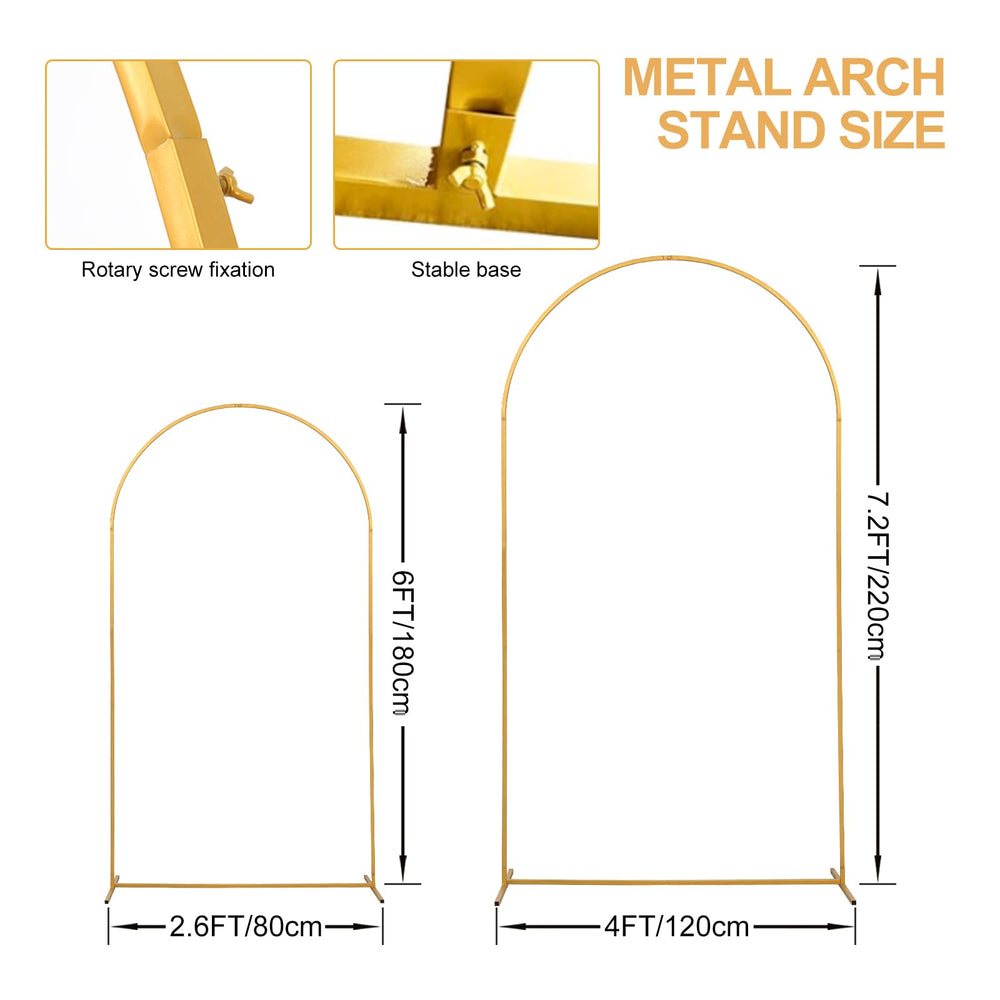 Close-up of SuuWoee arch stand with gold anti-rust coating