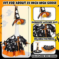 Close-up of Suzile Halloween goose hat with festive design