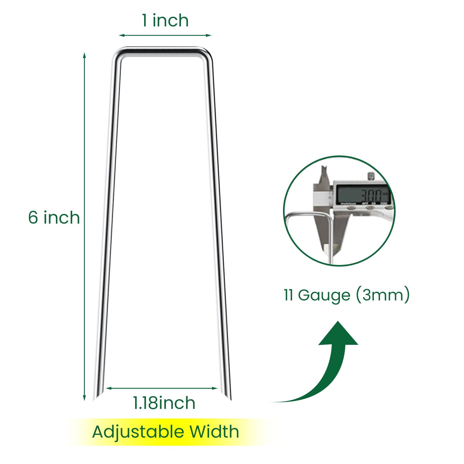 Close-up of Sweecomb galvanized steel garden stakes