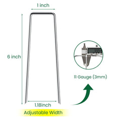 Close-up of Sweecomb galvanized steel garden stakes