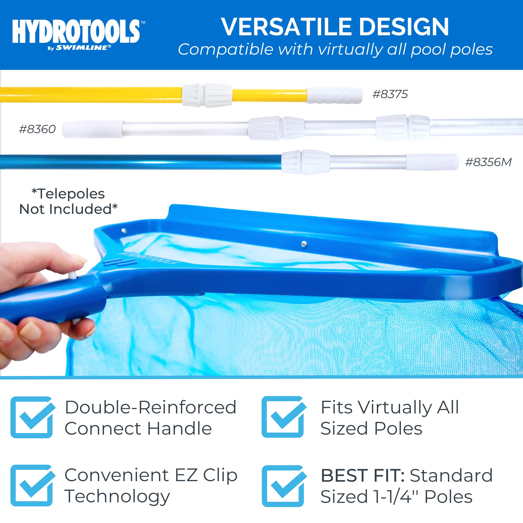 Close-up of Swimline Hydrotools 8030 Leaf Net deep mesh bag