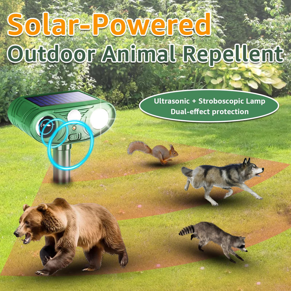 Close-up of Sxaze Solar Ultrasonic Animal Repellent lights