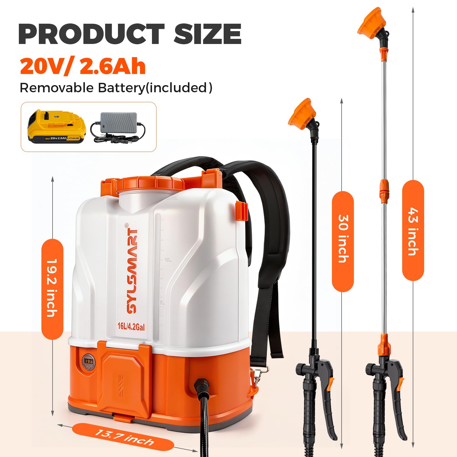 Close-up of Sylsmart sprayer nozzle options including fan and stream