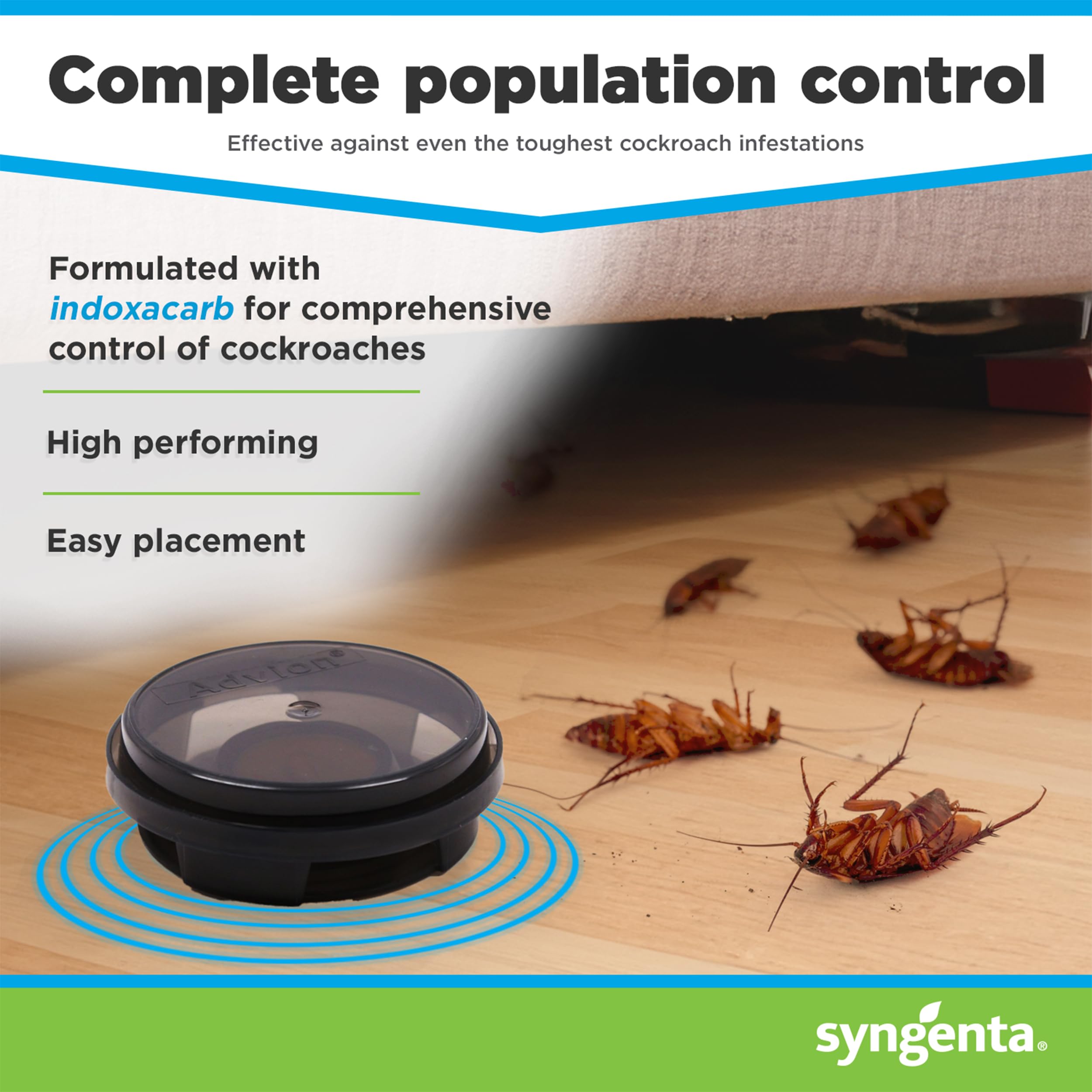 Close-up of Syngenta Advion cockroach bait station