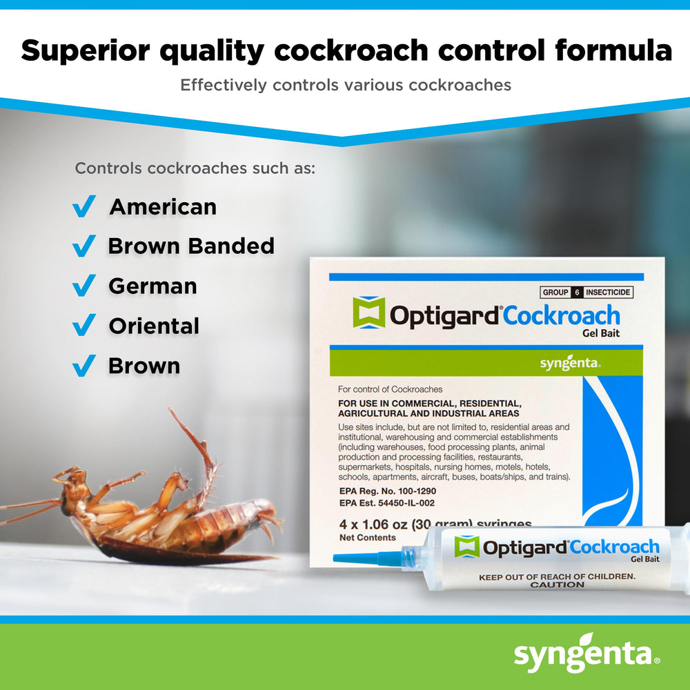 Close-up of Syngenta Optigard Cockroach Gel tube