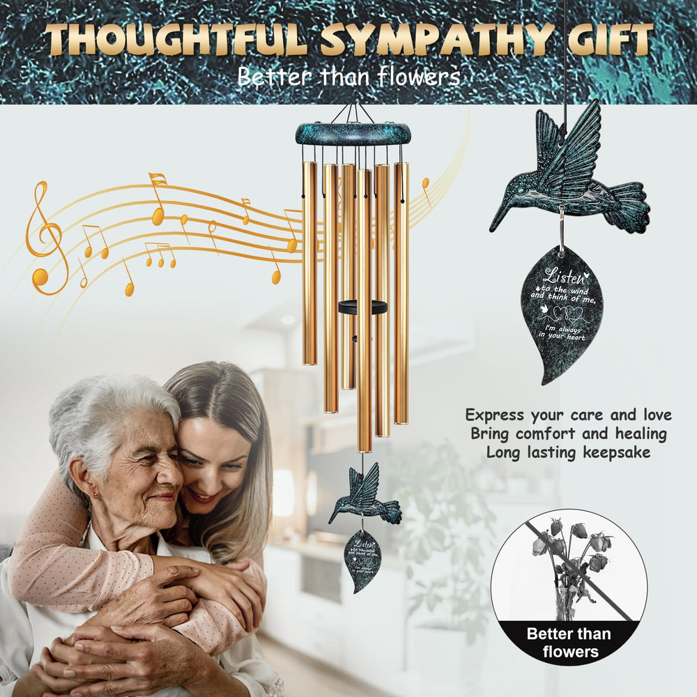 Close-up of Synhonty wind chimes showing deep tones and tubes