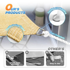 Close-up of TANG shade sail D-ring attachment