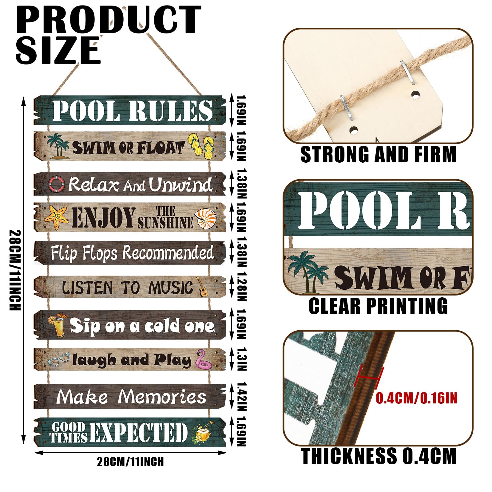 Close-up of Tatuo Hot Tub Rules wood sign with bathtub theme