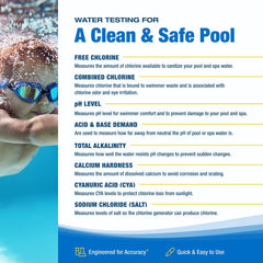 Close-up of Taylor K-2006-SALT reagents for pool testing