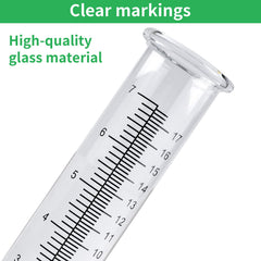 Close-up of TBWHL rain gauge showing glass material