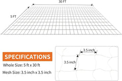 Close-up of Tcamp nylon trellis netting with 3.5 inch mesh