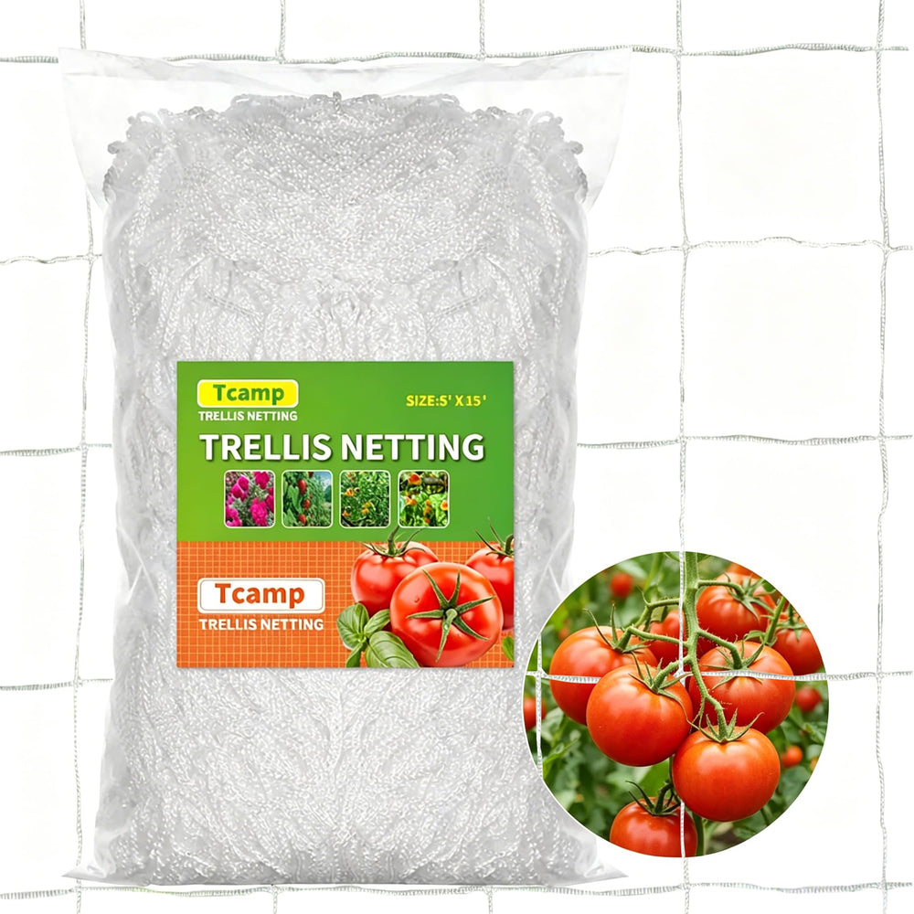 Close-up of Tcamp Trellis Netting 3.5 inch mesh
