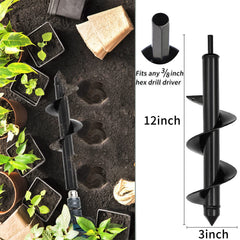 Close-up of TCBWFY garden auger drill bit 1.6"x9"
